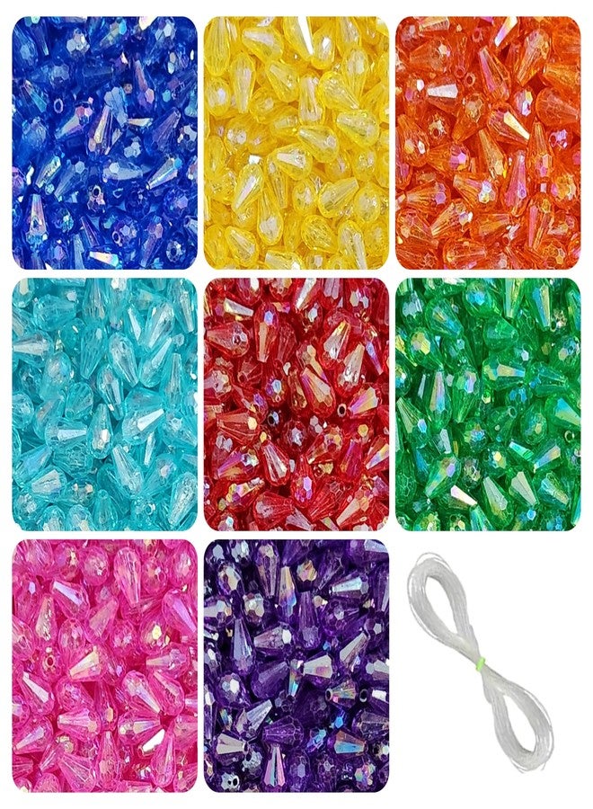 REGLET 920 Pcs Drop Crystal Beads for Jewellery Making Kit, Multicolour Beads for Bracelet Making Kit, Beading, Beadwork, Crafting, Embroidery, DIY Bead Craft, Pearls for Craft - 12mm*8mm, 240g - Image 1